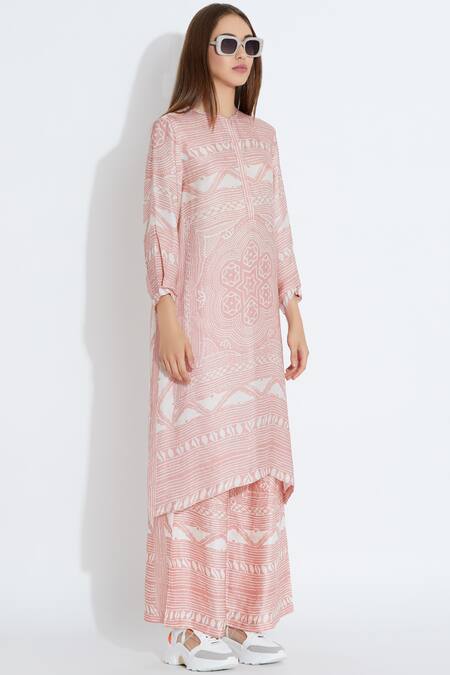 Aartivijay Gupta_Pink Silk Printed Pant_Online_at_Aza_Fashions