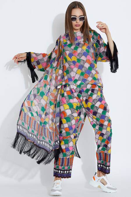 Aartivijay Gupta_Multi Color Silk Printed Jacket_Online_at_Aza_Fashions