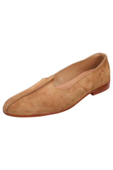 Buy_Sko_Brown Suede Mojris _Online_at_Aza_Fashions