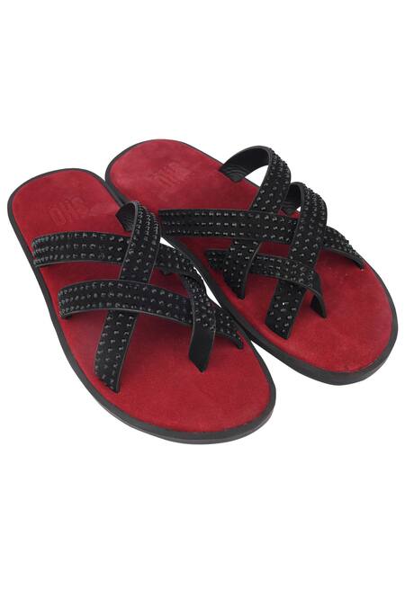 Shop Sko Black Embellished Criss Cross Strap Flats at Aza Fashions Shop_Sko_Black Embellished Criss Cross Strap Flats _at_Aza_Fashions