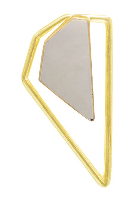 Varnika Arora_Gold Plated Stones Geometric Studs _Online_at_Aza_Fashions