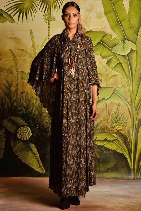 Malini Ramani Green Cheese Cloth Printed Long Tunic