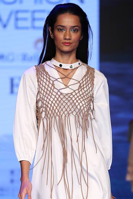 Rara Avis White Cotton Tassel Midi Dress Online at Aza Fashions Rara Avis_White Cotton Tassel Midi Dress_Online_at_Aza_Fashions