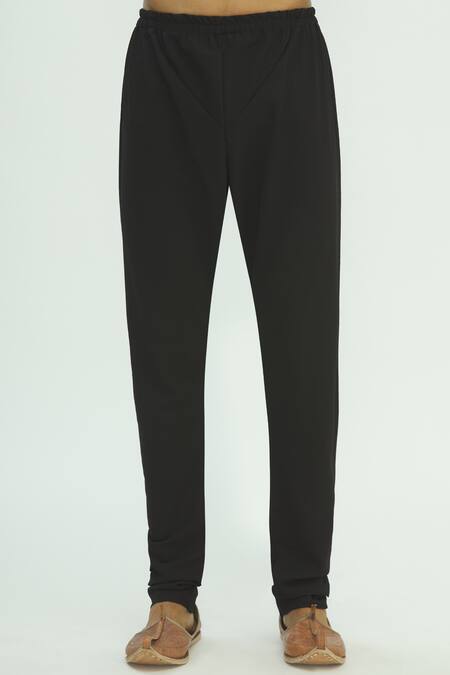 Shop_Sharbari Studio_Black Tussar Silk Kurta Set _Online_at_Aza_Fashions