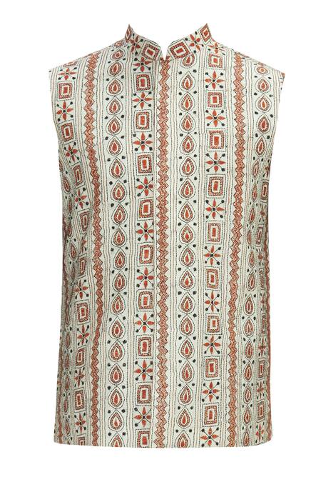 Buy_Sharbari Studio_Black Silk Bundi _Online_at_Aza_Fashions