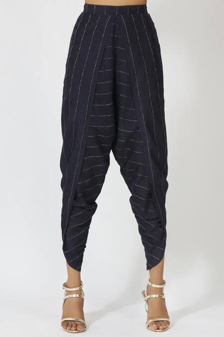 Shop_17:17 By Simmi Saboo_Blue Cotton Silk Printed Kurta Dhoti Pant Set_Online_at_Aza_Fashions