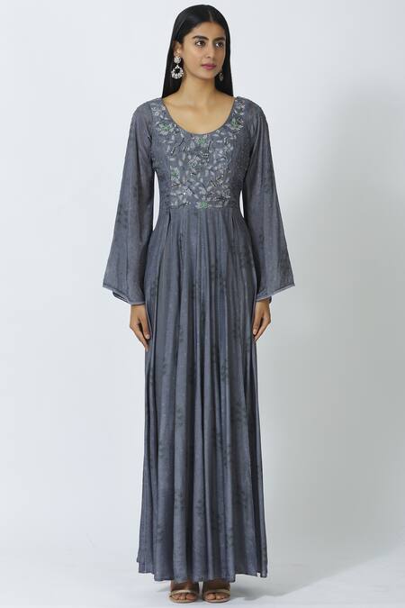 Buy 17:17 By Simmi Saboo Grey Cotton Silk Round Embellished Anarkali Set Online at Aza Fashions Buy_17:17 By Simmi Saboo_Grey Cotton Silk Round Embellished Anarkali Set _Online_at_Aza_Fashions