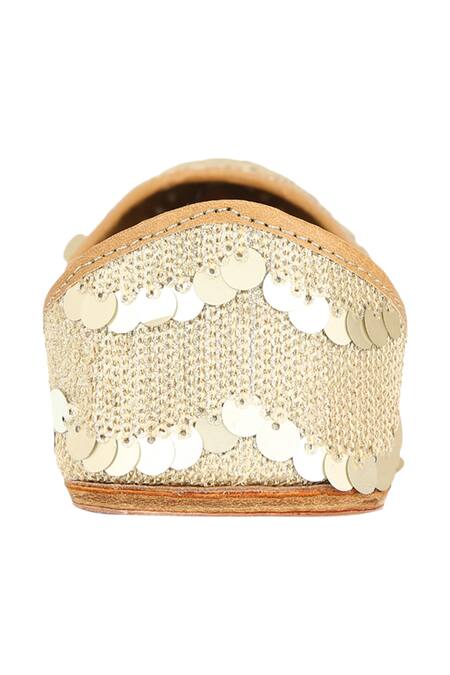 Buy House Of Vian Gold Embellishment Silk Juttis Online at Aza Fashions Buy_House Of Vian_Gold Embellishment Silk Juttis_Online_at_Aza_Fashions