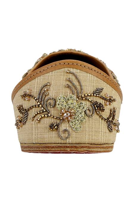 Buy_House Of Vian_Beige Embellishment Juttis_Online_at_Aza_Fashions