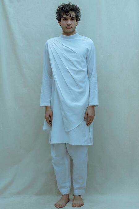 Bohame Linen Draped Kurta Set 