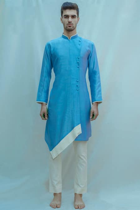 Bohame Chanderi Silk Overlap Kurta Set 