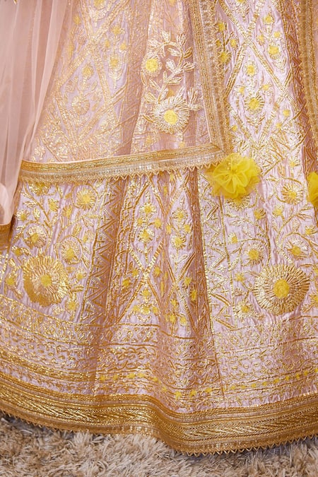Shyam Narayan Prasad_Pink Silk Embellished Lehenga Set _at_Aza_Fashions
