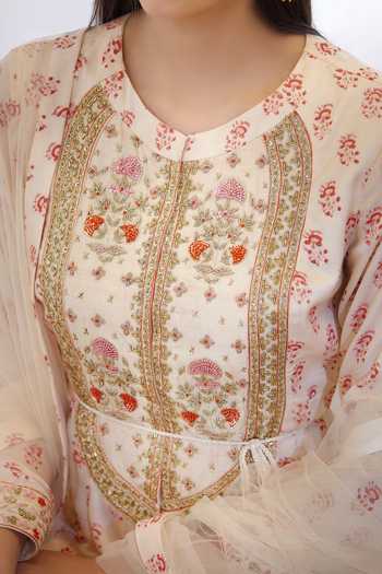 Shyam Narayan Prasad Off White Silk, Flat Chiffon, Satin Georgette Round Anarkali Set at Aza Fashions Shyam Narayan Prasad_Off White Silk, Flat Chiffon, Satin Georgette Round Anarkali Set _at_Aza_Fashions