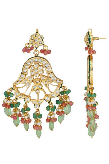 Buy_ChhavI'S Jewels_Gold Plated Beads, Stones Kundan Choker Set _Online_at_Aza_Fashions