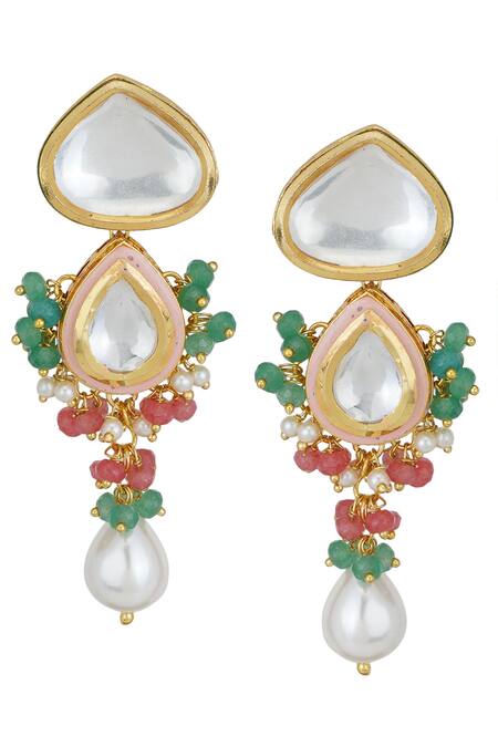 ChhavI'S Jewels Gold Plated Pearls, Beads, Stones Kundan Choker Set Online at Aza Fashions ChhavI'S Jewels_Gold Plated Pearls, Beads, Stones Kundan Choker Set_Online_at_Aza_Fashions