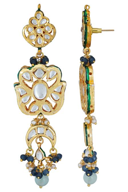 Buy_ChhavI'S Jewels_Gold Plated Beads, Stones Kundan Choker Set _Online_at_Aza_Fashions