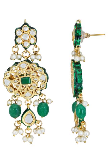 Buy_ChhavI'S Jewels_Gold Plated Stones, Beads Kundan Choker Set _Online_at_Aza_Fashions