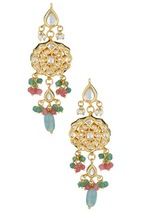 ChhavI'S Jewels Gold Plated Stones, Beads, Zari Kundan Choker Set Online at Aza Fashions ChhavI'S Jewels_Gold Plated Stones, Beads, Zari Kundan Choker Set _Online_at_Aza_Fashions