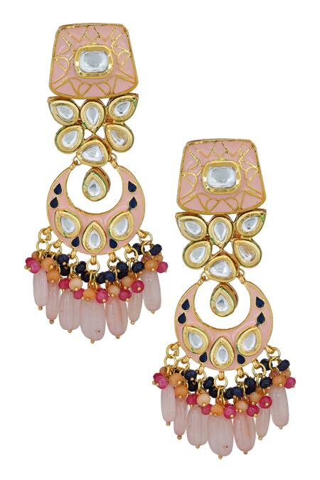 ChhavI'S Jewels_Gold Plated Beads Kundan Choker Set_Online_at_Aza_Fashions