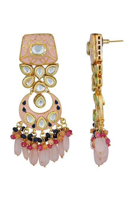 Buy_ChhavI'S Jewels_Gold Plated Beads Kundan Choker Set_Online_at_Aza_Fashions