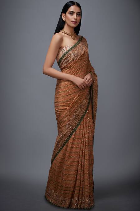 Buy RI.Ritu Kumar Beige Chinon Silk Printed Saree Online at Aza Fashions Buy_RI.Ritu Kumar_Beige Chinon Silk Printed Saree_Online_at_Aza_Fashions
