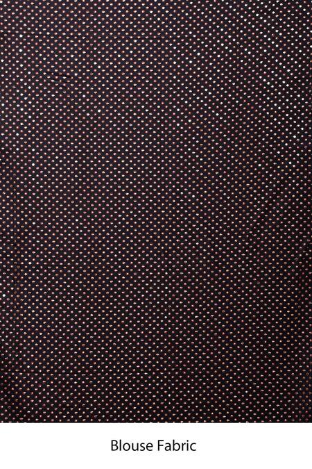 RI.Ritu Kumar_Beige Silk Satin Floral Saree_at_Aza_Fashions