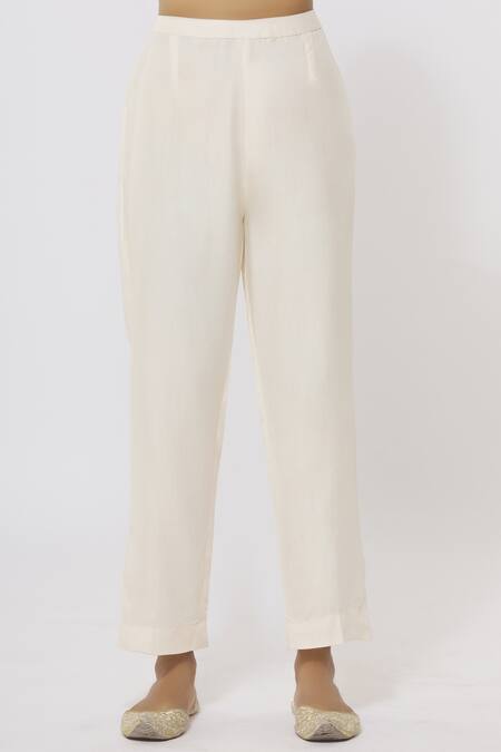 Shop_Shyam Narayan Prasad_White Chanderi Kurta Set_Online_at_Aza_Fashions