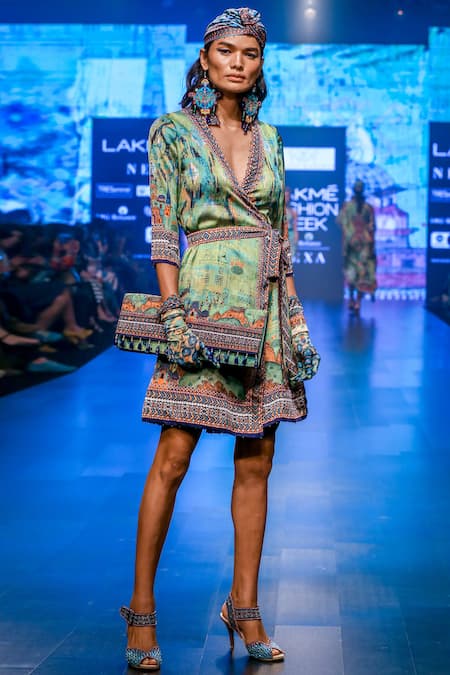 Rajdeep Ranawat Printed Wrap Dress 