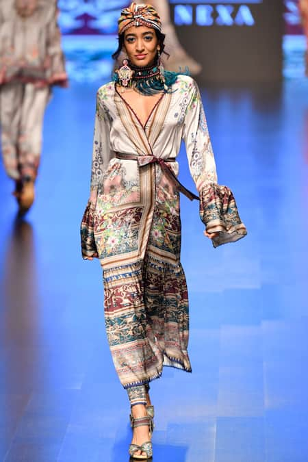 Rajdeep Ranawat Printed Jacket with Belt 