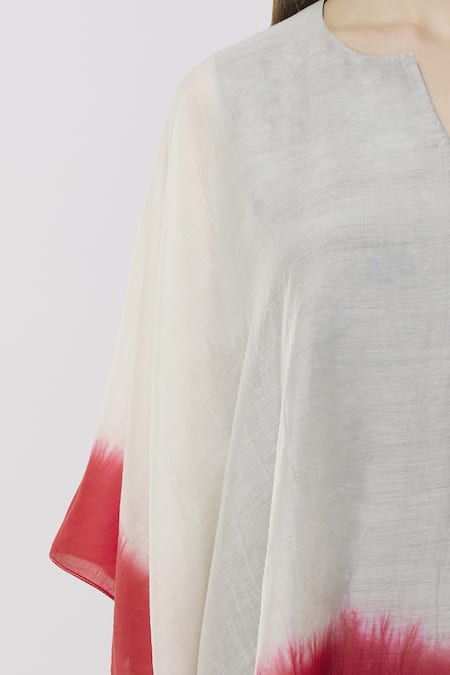 Neha Gursahani_Multi Color Rayon, Cotton Voile Notched Layered Midi Dress _at_Aza_Fashions