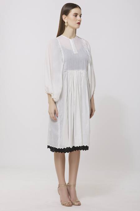 Neha Gursahani_Black Rayon, Cotton Mal Dress , Inner Midi _Online_at_Aza_Fashions