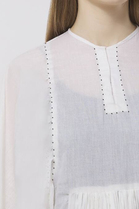 Neha Gursahani_Black Rayon, Cotton Mal Dress , Inner Midi _at_Aza_Fashions