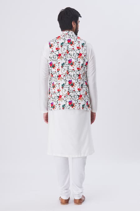 MR. Ajay Kumar Floral Motif Printed Nehru Jacket 
