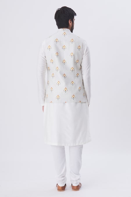 MR. Ajay Kumar Printed Floral Motif Silk Bundi 