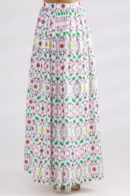 MR. Ajay Kumar White Linen Maxi Skirt Online at Aza Fashions MR. Ajay Kumar_White Linen Maxi Skirt _Online_at_Aza_Fashions