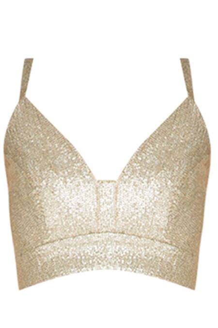 Shop_Varun Bahl_White Silk Organza V Neck Embellished Jacket With Top_Online_at_Aza_Fashions