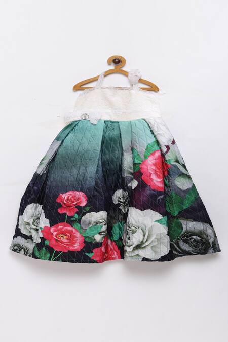 Pinkcow designs pvt ltd Multi Color Cotton, Silk, Crepe Quilted Floral Gown 