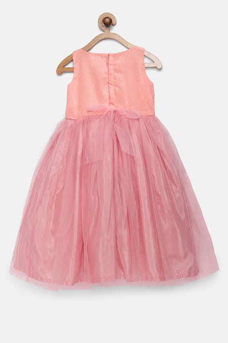 Shop Pinkcow designs pvt ltd Pink Silk Pearls, Embroidery Embellished Gown at Aza Fashions Shop_Pinkcow designs pvt ltd_Pink Silk Pearls, Embroidery Embellished Gown _at_Aza_Fashions