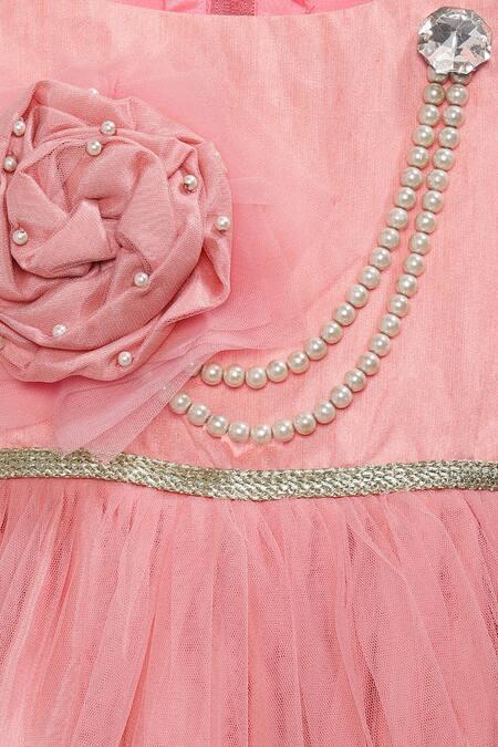 Pinkcow designs pvt ltd Pink Silk Pearls, Embroidery Embellished Gown Online at Aza Fashions Pinkcow designs pvt ltd_Pink Silk Pearls, Embroidery Embellished Gown _Online_at_Aza_Fashions