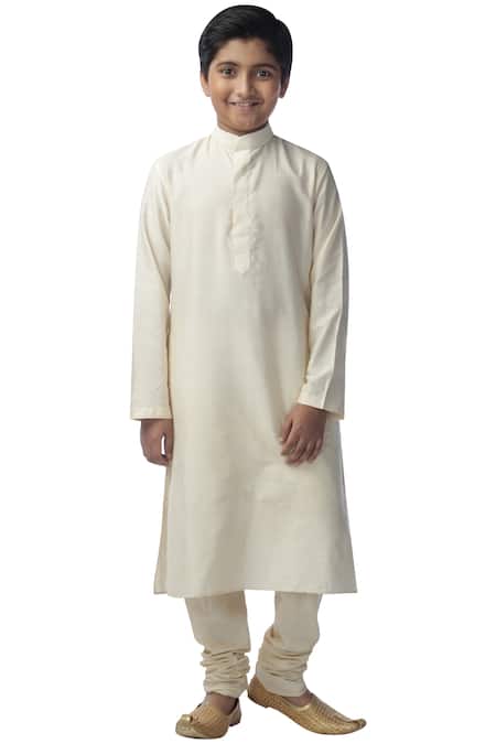 Kommal Sood_Cream Cotton, Silk Kurta Set_Online_at_Aza_Fashions