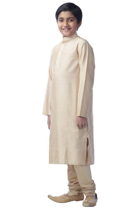 Kommal Sood_Beige Cotton, Silk Kurta Set_Online_at_Aza_Fashions