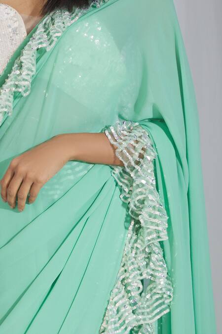 Manish Malhotra Green Ruffle Saree at Aza Fashions Manish Malhotra_Green Ruffle Saree_at_Aza_Fashions