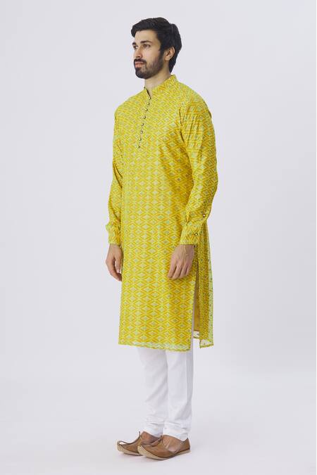 Buy Gaurav Katta Green Silk Kurta Online at Aza Fashions Buy_Gaurav Katta_Green Silk Kurta _Online_at_Aza_Fashions
