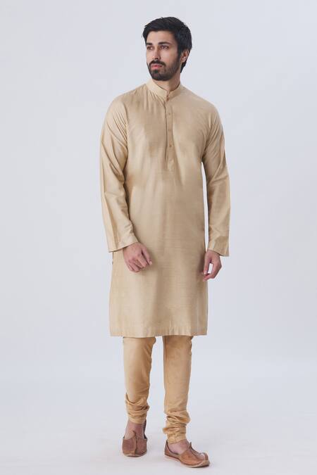 Kommal Sood Beige Cotton Silk Kurta Set Online at Aza Fashions Kommal Sood_Beige Cotton Silk Kurta Set _Online_at_Aza_Fashions