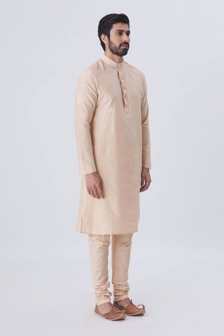 Kommal Sood Peach Cotton Silk Kurta Set Online at Aza Fashions Kommal Sood_Peach Cotton Silk Kurta Set _Online_at_Aza_Fashions