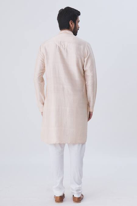 Shop Kommal Sood Peach Cotton Silk Kurta Set at Aza Fashions Shop_Kommal Sood_Peach Cotton Silk Kurta Set _at_Aza_Fashions