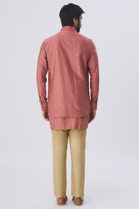 Kunal Anil Tanna Textured Bundi  & Kurta Set 