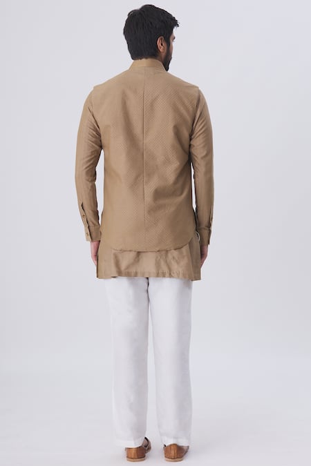 Kunal Anil Tanna Textured Bundi  & Kurta Set 