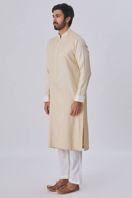 Buy Kunal Anil Tanna Beige Spun Silk Textured Kurta And Pant Set Online at Aza Fashions Buy_Kunal Anil Tanna_Beige Spun Silk Textured Kurta And Pant Set _Online_at_Aza_Fashions