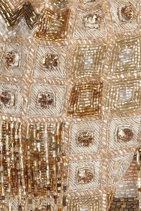 Ara Studio_Gold Cutdana Embellished Potli Bag_Online_at_Aza_Fashions
